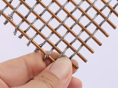 Woven Wire Drapery Plain Weave Decorative Metal Mesh For Large Surface Coverings