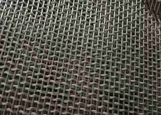 Crimped Facade Cladding Decorative Woven Metal Mesh Black