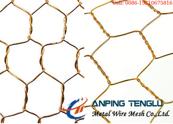 Brass Copper Hexagonal Wire Mesh Mainly Used As Decorative Mesh