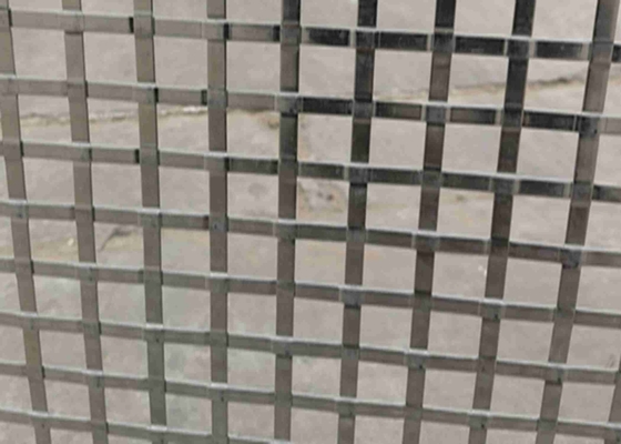 6mm Hole 6mm X 1.5mm Robust Flat Wire Woven Metal Mesh Durable