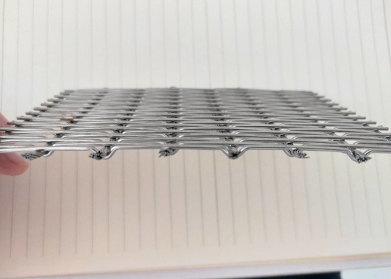 Precrimped Type Hard Mesh Decorative Metal Mesh For Building Facade Cladding