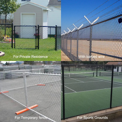Eco Friendly Garden Iron Galvanized Chain Link Fence 5.0m-50.0m Length