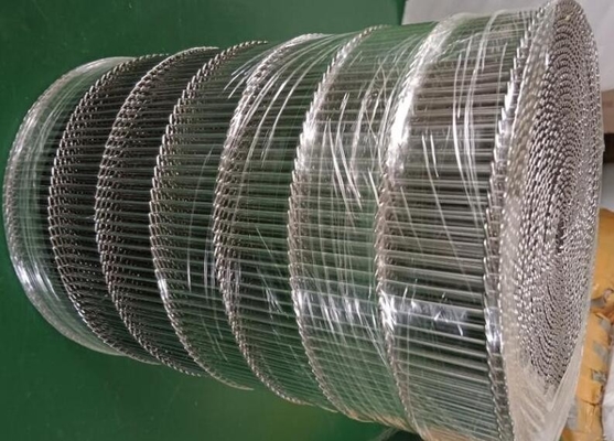 Rod Network Steel Wire Conveyor Belt 4.24mm-20.32mm Pitch 3" To 14' Width