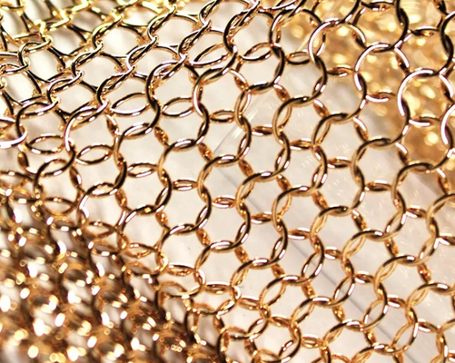 Stainless Steel Decorative Ring Mesh Bright Silver / Golden / Brass 3-20mm Aperture Diameter