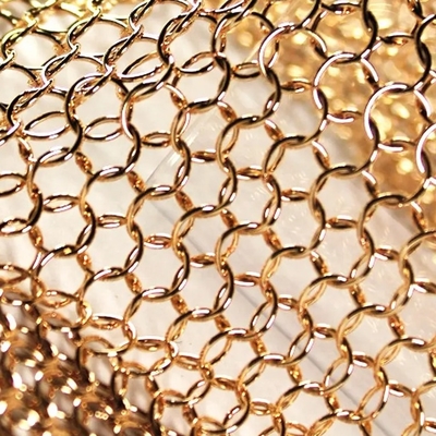 Stainless Steel Decorative Ring Mesh Bright Silver / Golden / Brass 3-20mm Aperture Diameter