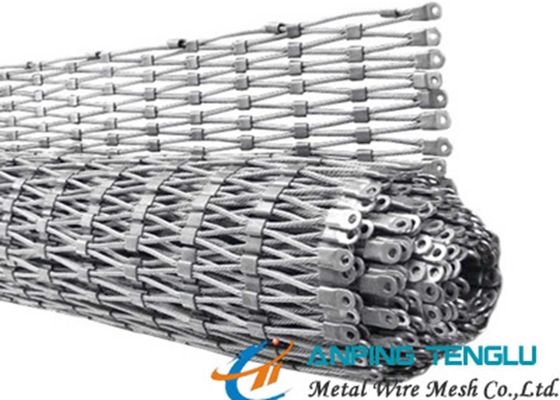0.2m To 3.0m Decorative Metal Mesh , X Type Stainless Steel Wire Rope Mesh