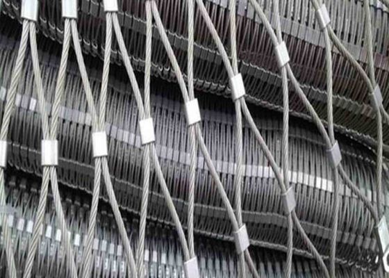 0.2m To 3.0m Decorative Metal Mesh , X Type Stainless Steel Wire Rope Mesh