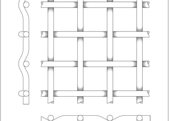 4-60mm Opening 1.6-5mm Stainless Steel Crimped Wire Mesh