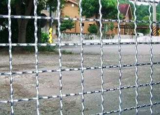 Double 1mm Stainless Steel Crimped Wire Mesh Square Opening Screen
