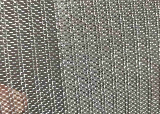 Crimped Facade Cladding Decorative Woven Metal Mesh Black