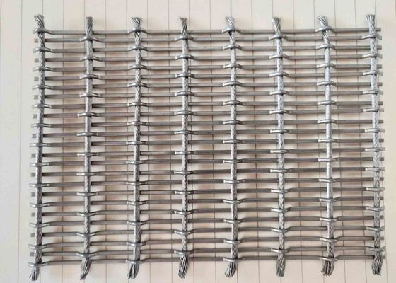 SS304 SS316 Decorative Metal Mesh For Sun Shade Cable And Pre Crimped Rod